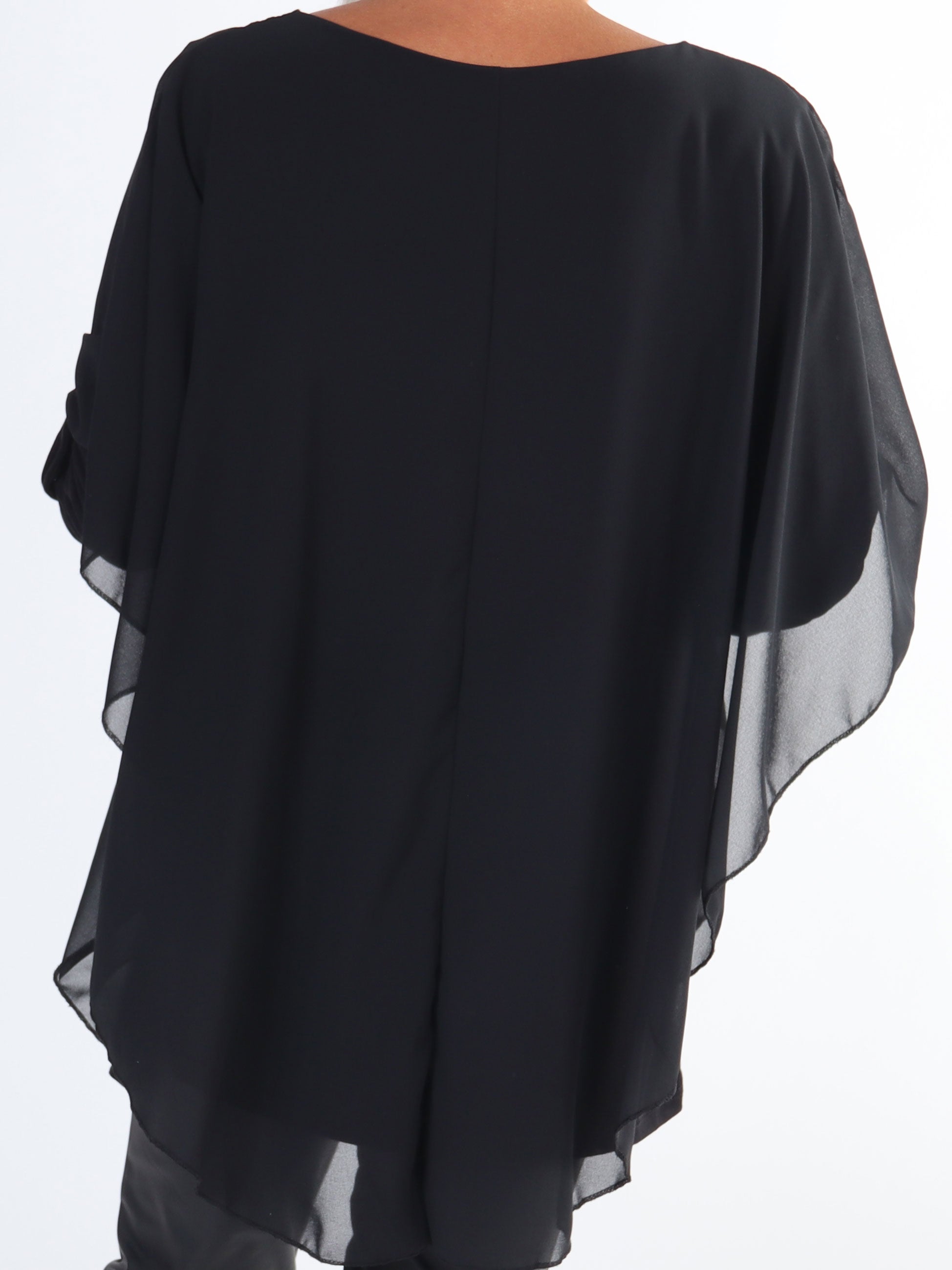 Kenya Shirt - Plus size tunika med chiffonlag